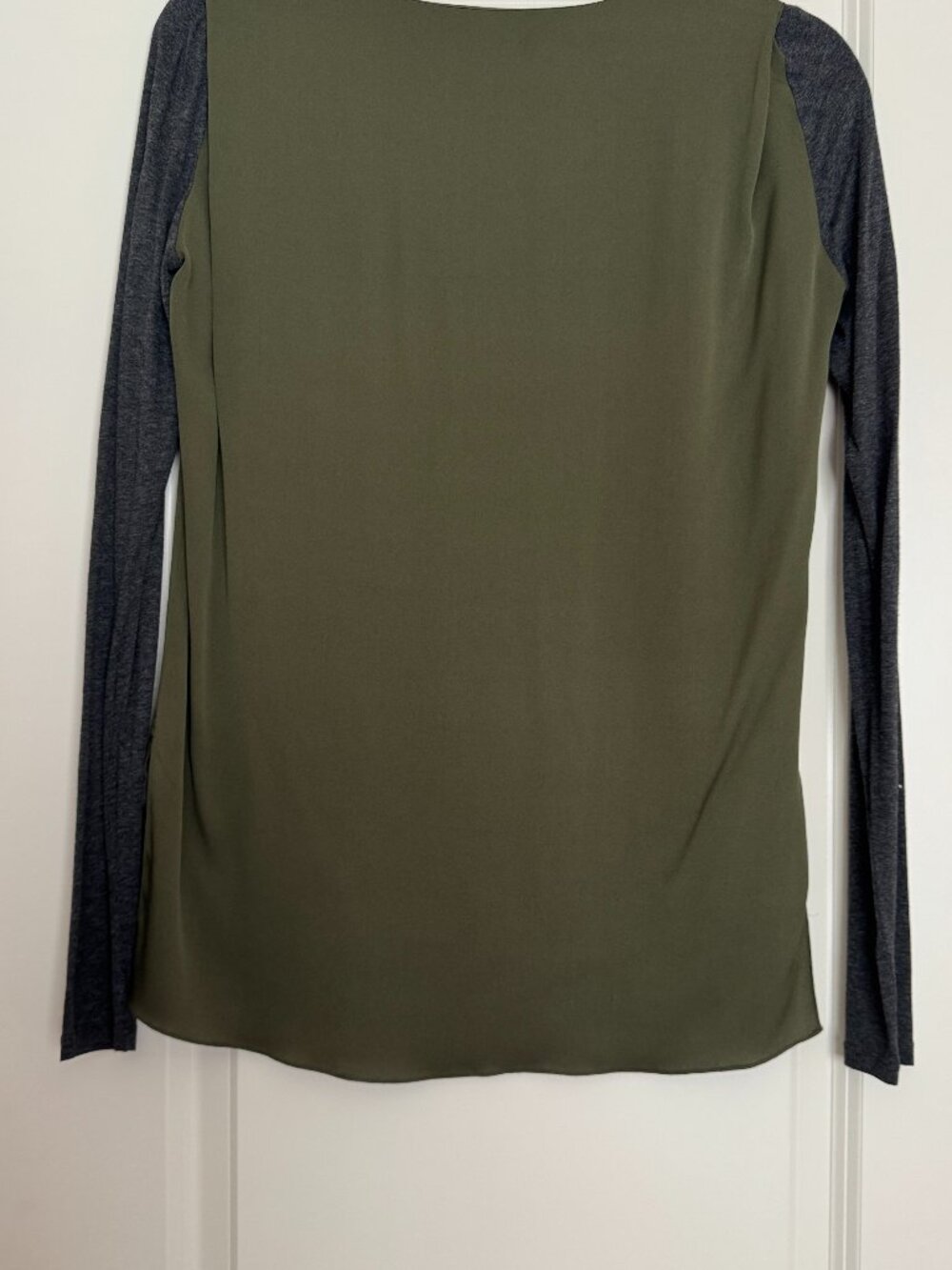 Sachin + Babi Olive Green Colorblock Long Sleeve Top Size 0 — As Is